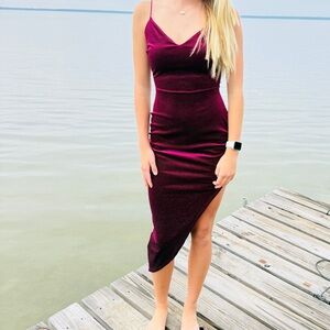 Windsor Burgundy Spaghetti Strap Dress
